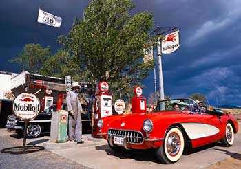 Bild Corvette auf der Route 66 in Amerika Route 66 Impressionen